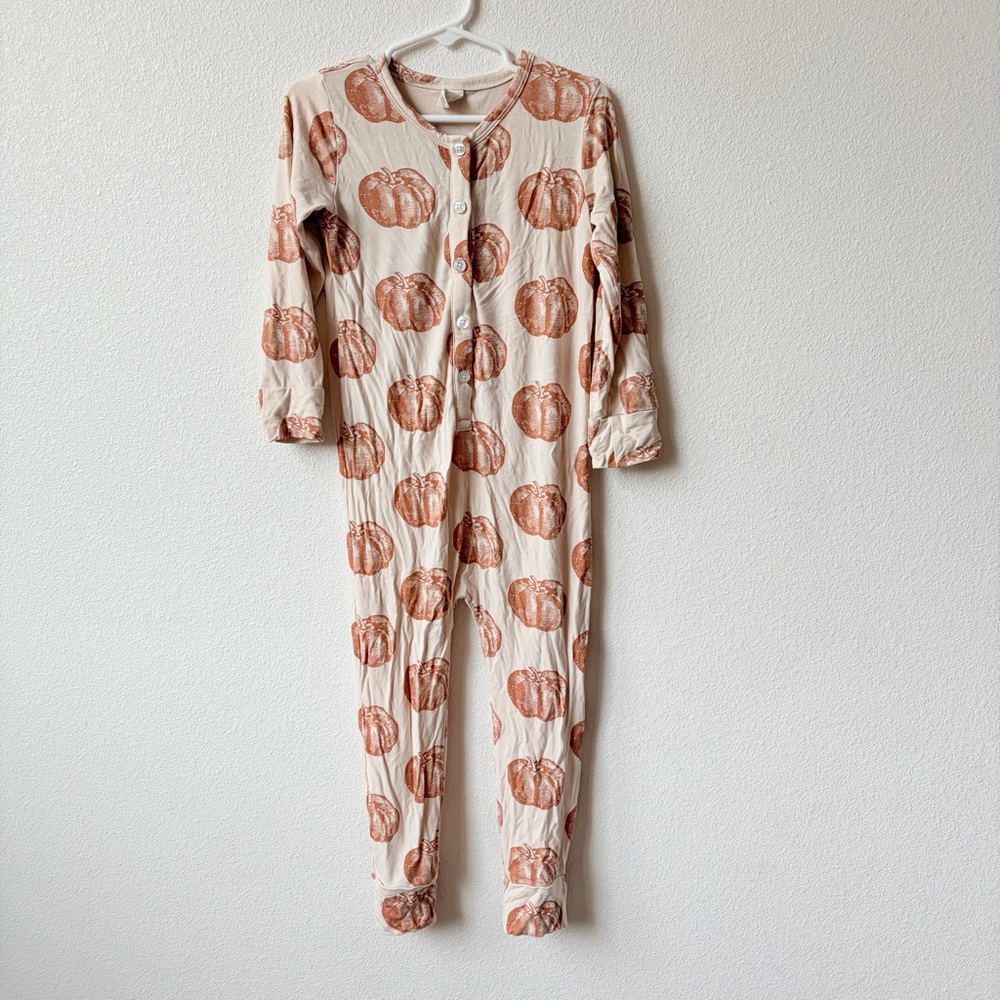 Kate Quinn 3T Pumpkin Print One Piece Sleep Suit Bamboo